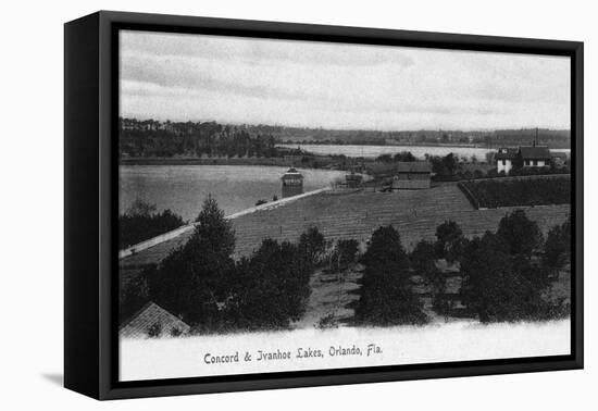 Orlando, Florida - View of Concord and Ivanhoe Lakes-Lantern Press-Framed Stretched Canvas