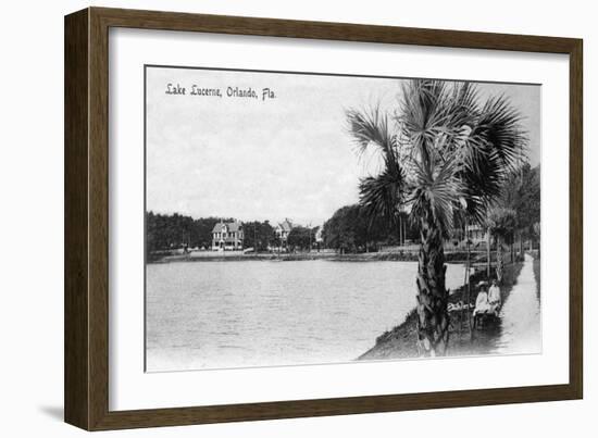 Orlando, Florida - View of Lake Lucerne from Shore-Lantern Press-Framed Art Print