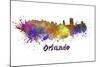 Orlando Skyline in Watercolor-paulrommer-Mounted Art Print