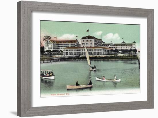 Ormond, Florida - Hotel Ormond Exterior View-Lantern Press-Framed Art Print