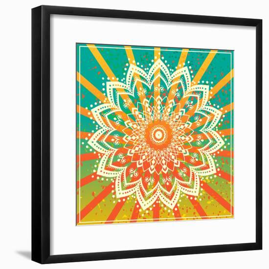 Ornament Black White Card with Mandala. Geometric Circle Element Made in Vector. Perfect Cards for-An Vino-Framed Premium Giclee Print