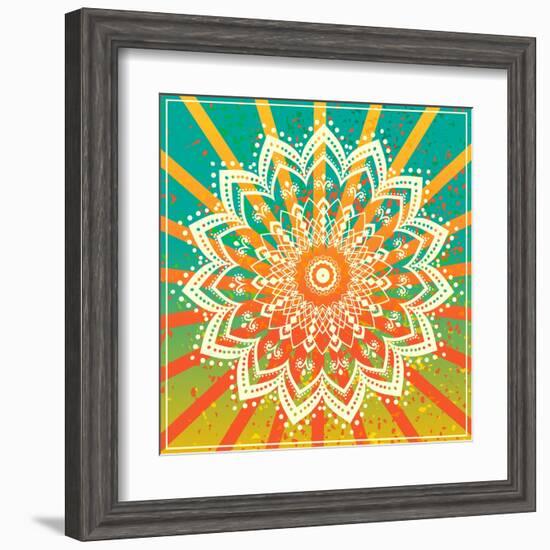 Ornament Black White Card with Mandala. Geometric Circle Element Made in Vector. Perfect Cards for-An Vino-Framed Art Print