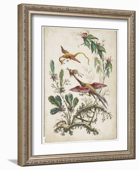 Ornament. Chinoiserie. Flowers and Birds., 1770-Jean Baptiste Pillement-Framed Giclee Print