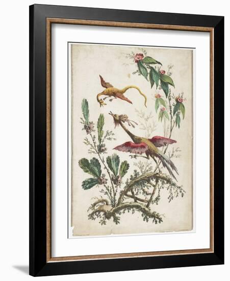 Ornament. Chinoiserie. Flowers and Birds., 1770-Jean Baptiste Pillement-Framed Giclee Print