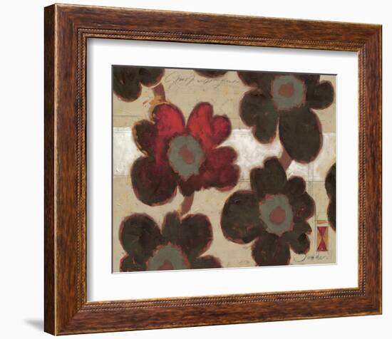 Ornament Red Flowers-Joadoor-Framed Art Print