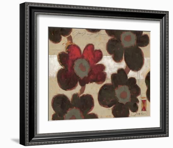 Ornament Red Flowers-Joadoor-Framed Art Print