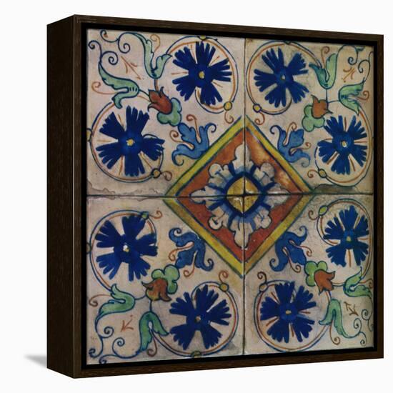 Ornamental Dutch tiles, Italian influence, c1600-Unknown-Framed Premier Image Canvas