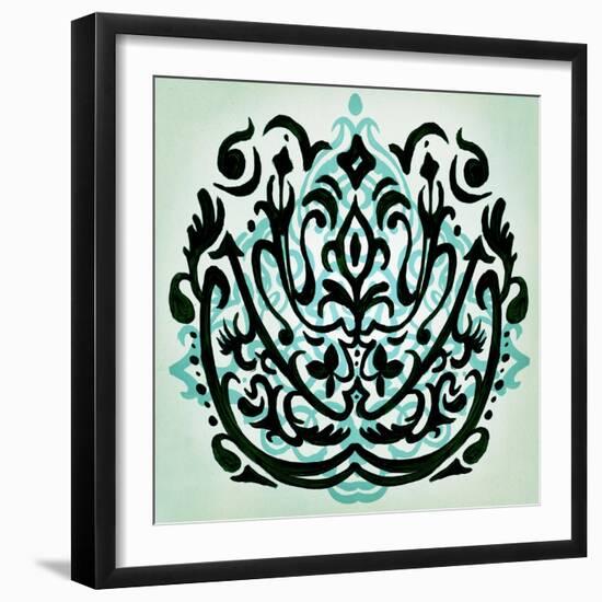 Ornamental Navy Pattern I-Anna Polanski-Framed Art Print