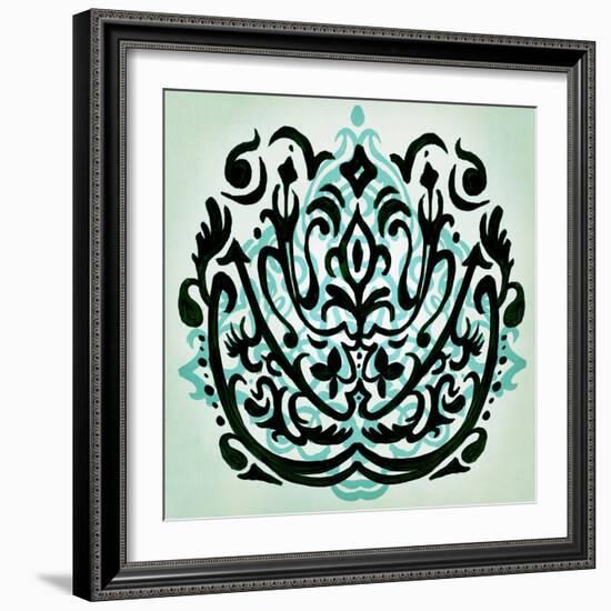 Ornamental Navy Pattern I-Anna Polanski-Framed Art Print