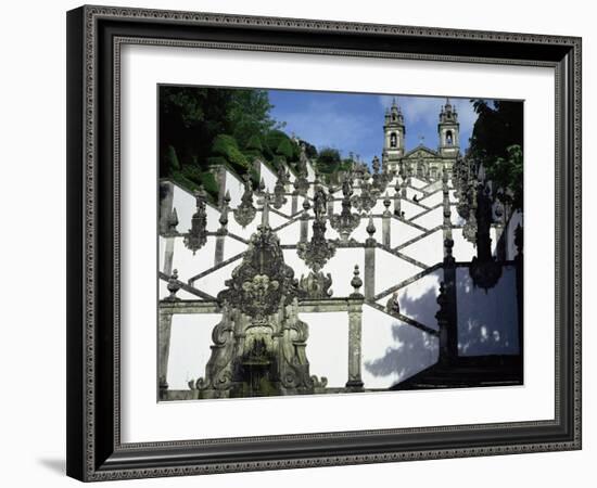 Ornamental Stairway, Bom Jesus Church, 18th Century, Bom Jesus Do Monte, Braga, Minho, Portugal-Christopher Rennie-Framed Photographic Print