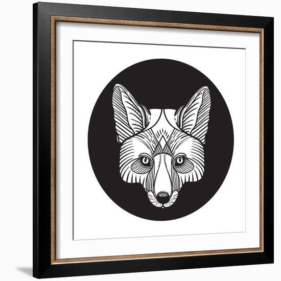 Ornate Animal Fox Head-vavavka-Framed Art Print