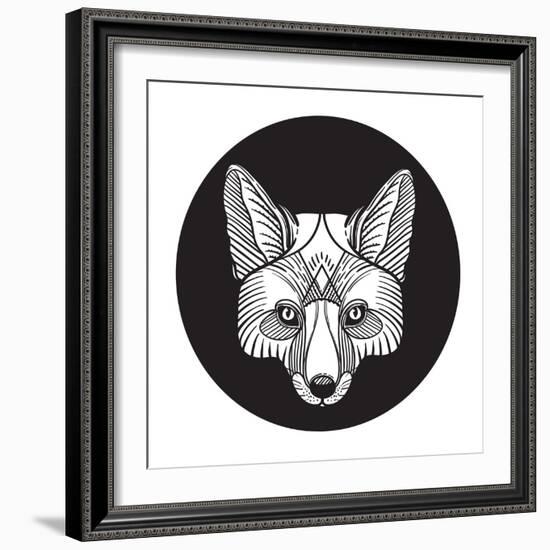 Ornate Animal Fox Head-vavavka-Framed Art Print