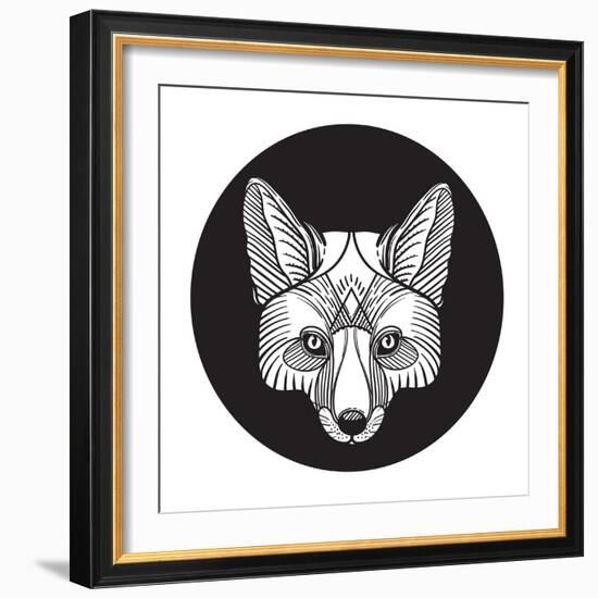 Ornate Animal Fox Head-vavavka-Framed Art Print