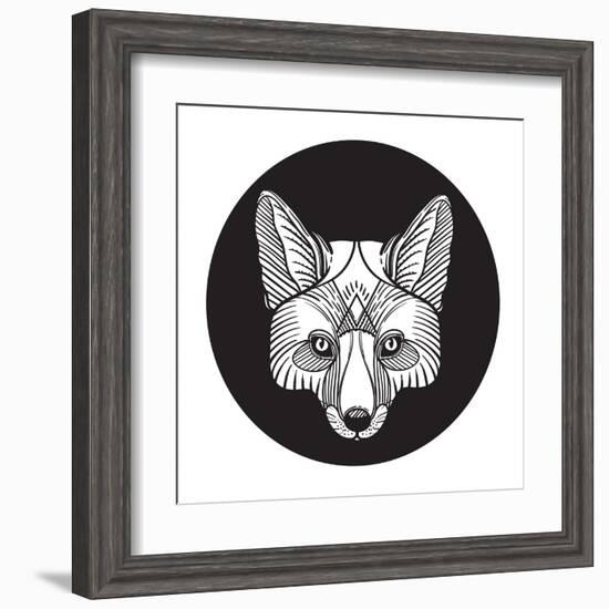 Ornate Animal Fox Head-vavavka-Framed Art Print