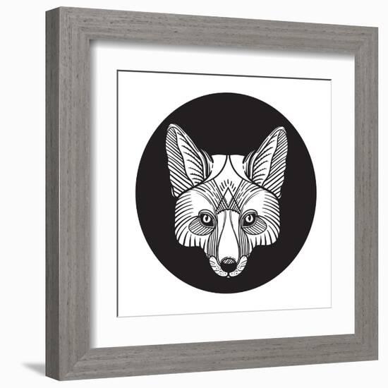 Ornate Animal Fox Head-vavavka-Framed Art Print