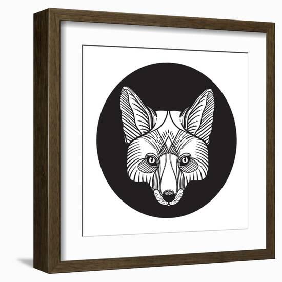 Ornate Animal Fox Head-vavavka-Framed Art Print