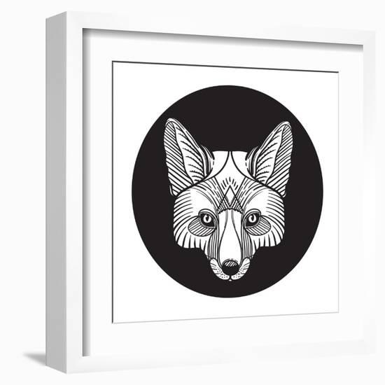 Ornate Animal Fox Head-vavavka-Framed Art Print