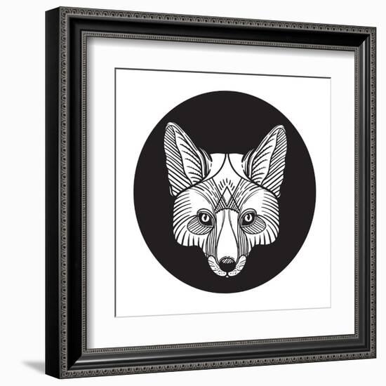 Ornate Animal Fox Head-vavavka-Framed Art Print