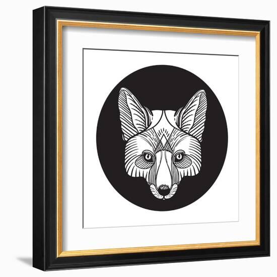 Ornate Animal Fox Head-vavavka-Framed Art Print