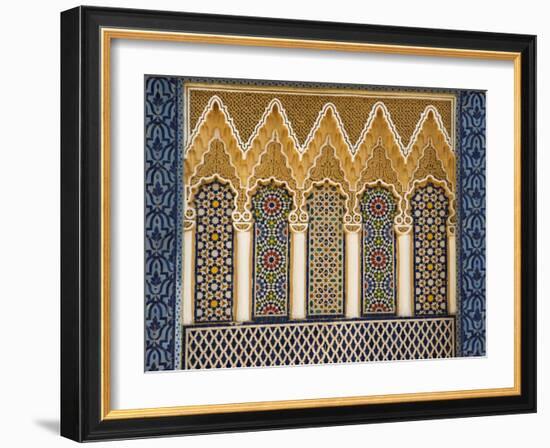 Ornate Architectural Detail Above the Entrance to the Royal Palace, Fez, Morocco, North Africa-John Woodworth-Framed Photographic Print