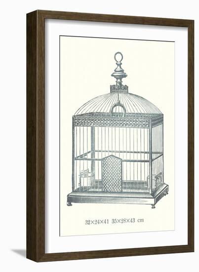 Ornate Black Bird Cage C-null-Framed Art Print