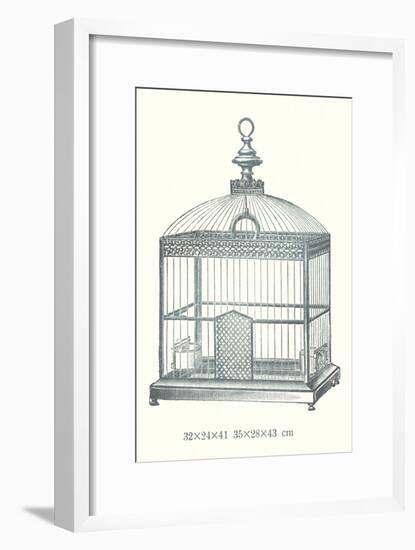Ornate Black Bird Cage C-null-Framed Art Print