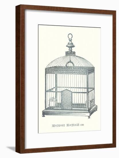 Ornate Black Bird Cage C-null-Framed Art Print