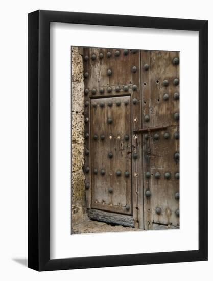 Ornate Carved Door. Cartagena, Atlantico Province. Colombia-Pete Oxford-Framed Photographic Print