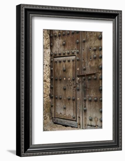 Ornate Carved Door. Cartagena, Atlantico Province. Colombia-Pete Oxford-Framed Photographic Print