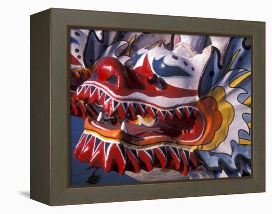 Ornate Detail of a Dragon Boat on the Willamette River, Rose Festival, Portland, Oregon, USA-Janis Miglavs-Framed Premier Image Canvas