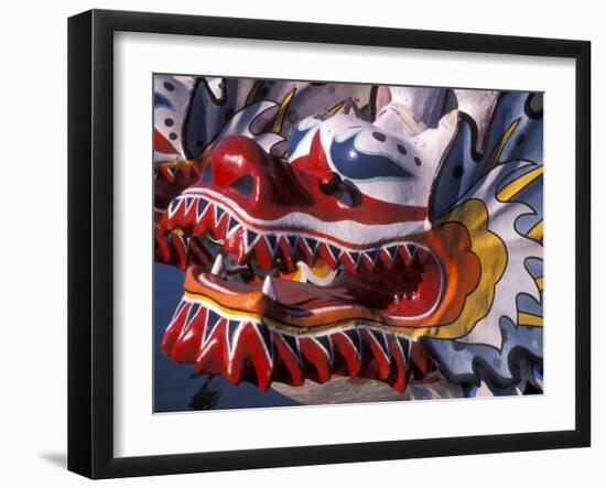 Ornate Detail of a Dragon Boat on the Willamette River, Rose Festival, Portland, Oregon, USA-Janis Miglavs-Framed Photographic Print