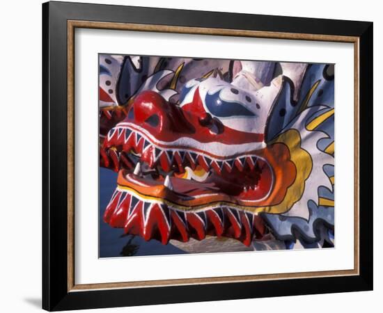 Ornate Detail of a Dragon Boat on the Willamette River, Rose Festival, Portland, Oregon, USA-Janis Miglavs-Framed Photographic Print