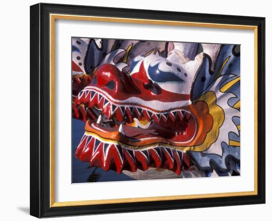 Ornate Detail of a Dragon Boat on the Willamette River, Rose Festival, Portland, Oregon, USA-Janis Miglavs-Framed Photographic Print