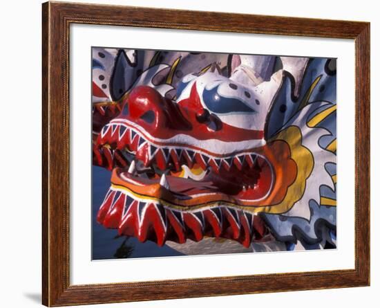 Ornate Detail of a Dragon Boat on the Willamette River, Rose Festival, Portland, Oregon, USA-Janis Miglavs-Framed Photographic Print