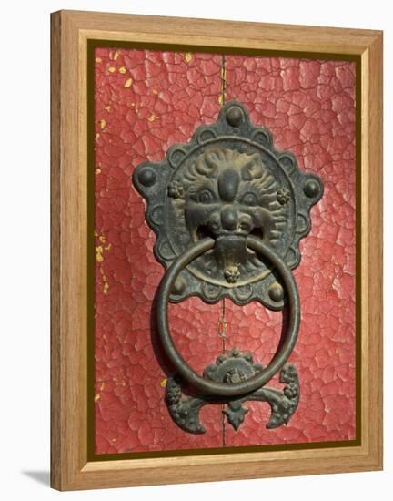 Ornate Detail on a Traditional Door in Simatai, China, Asia-John Woodworth-Framed Premier Image Canvas