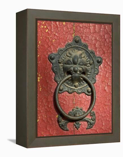 Ornate Detail on a Traditional Door in Simatai, China, Asia-John Woodworth-Framed Premier Image Canvas