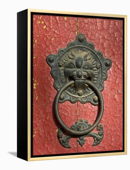 Ornate Detail on a Traditional Door in Simatai, China, Asia-John Woodworth-Framed Premier Image Canvas