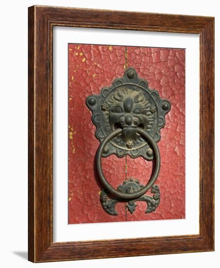 Ornate Detail on a Traditional Door in Simatai, China, Asia-John Woodworth-Framed Photographic Print