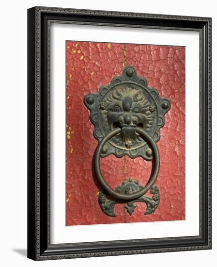 Ornate Detail on a Traditional Door in Simatai, China, Asia-John Woodworth-Framed Photographic Print