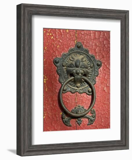 Ornate Detail on a Traditional Door in Simatai, China, Asia-John Woodworth-Framed Photographic Print