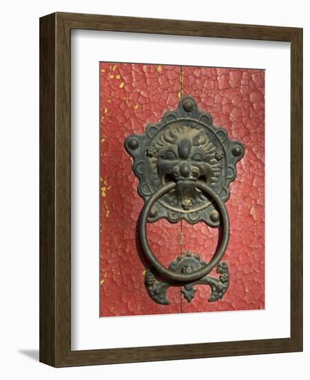 Ornate Detail on a Traditional Door in Simatai, China, Asia-John Woodworth-Framed Photographic Print