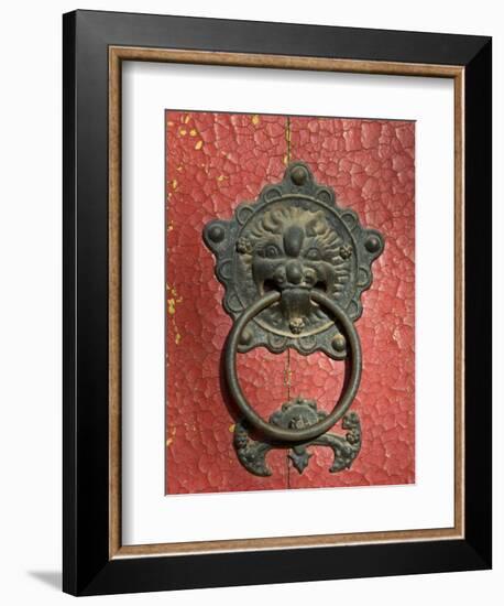 Ornate Detail on a Traditional Door in Simatai, China, Asia-John Woodworth-Framed Photographic Print