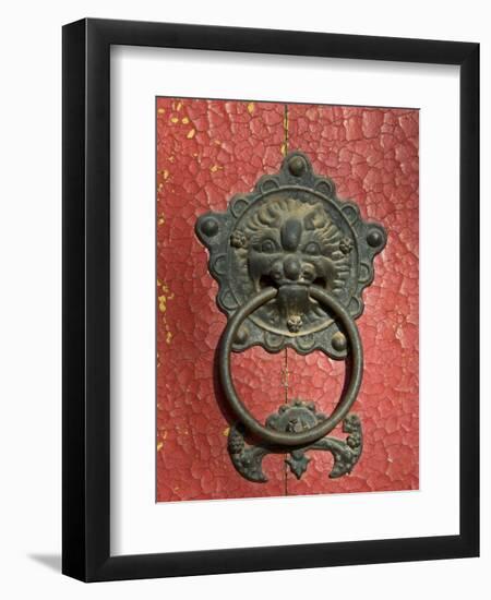Ornate Detail on a Traditional Door in Simatai, China, Asia-John Woodworth-Framed Photographic Print