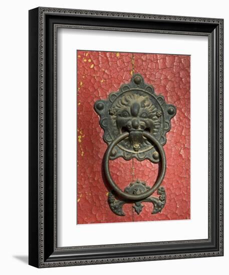 Ornate Detail on a Traditional Door in Simatai, China, Asia-John Woodworth-Framed Photographic Print