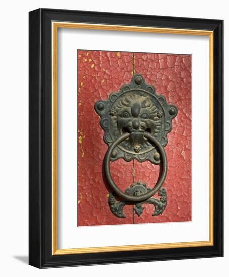 Ornate Detail on a Traditional Door in Simatai, China, Asia-John Woodworth-Framed Photographic Print