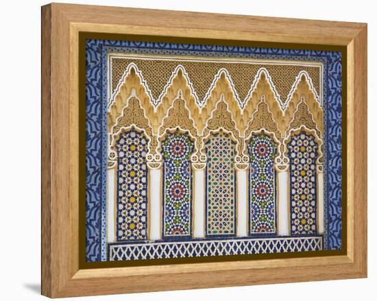 Ornate Detail With Coloured Tiles, Royal Palace, Fez-El-Jedid, Fez (Fes), Morocco, North Africa-null-Framed Premier Image Canvas