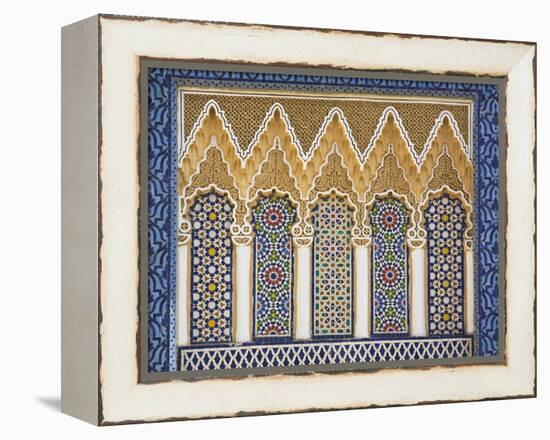 Ornate Detail With Coloured Tiles, Royal Palace, Fez-El-Jedid, Fez (Fes), Morocco, North Africa-null-Framed Premier Image Canvas