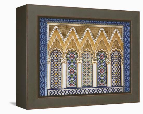 Ornate Detail With Coloured Tiles, Royal Palace, Fez-El-Jedid, Fez (Fes), Morocco, North Africa-null-Framed Premier Image Canvas