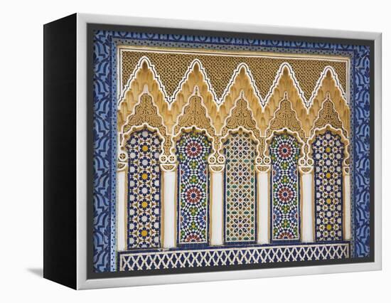 Ornate Detail With Coloured Tiles, Royal Palace, Fez-El-Jedid, Fez (Fes), Morocco, North Africa-null-Framed Premier Image Canvas