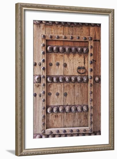 Ornate Door Detail of Jabrin Fort, Jabrin, Nizwa, Ad Dakhiliyah Governorate, Oman.-Cahir Davitt-Framed Photographic Print